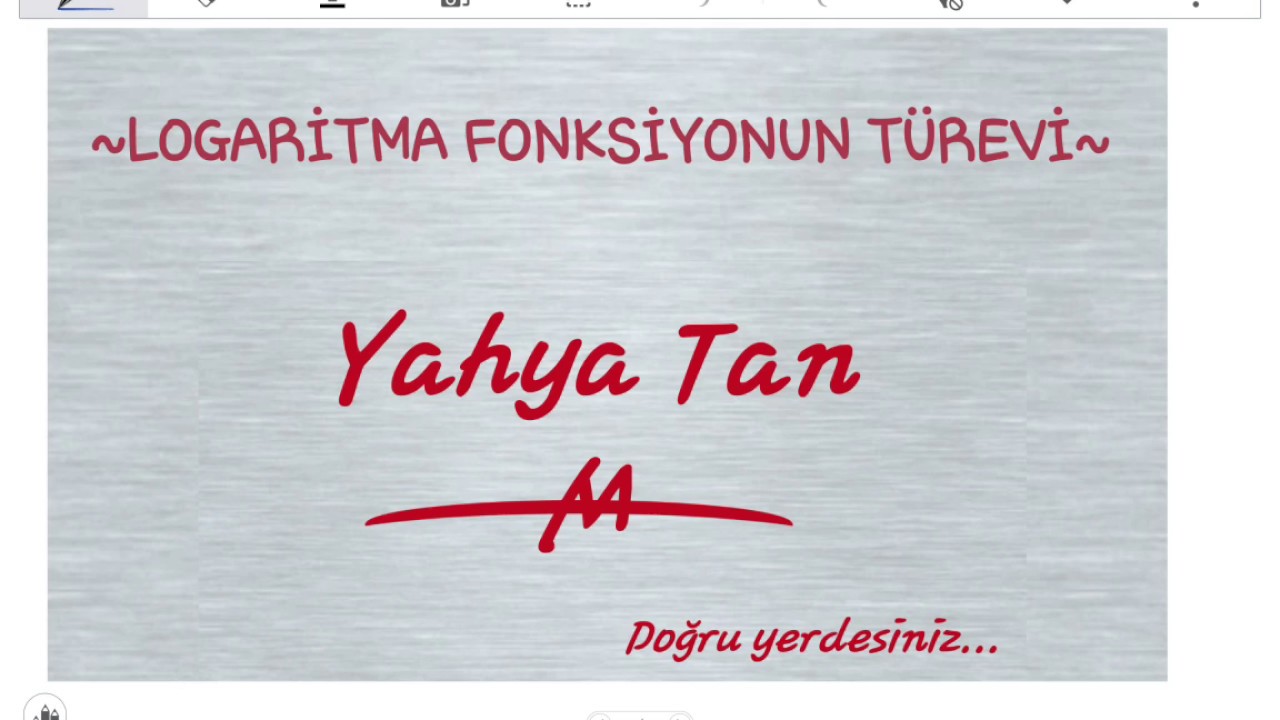 LOGARİTMA FONKSİYONUN TÜREVİ