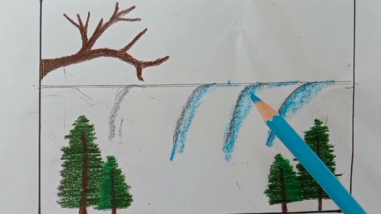 How to draw a realistic  scenery drawing | Drawing With Yesmin |