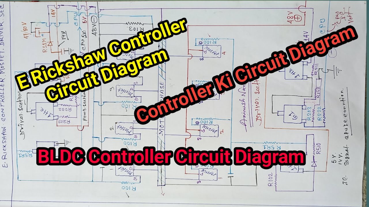 E Rickshaw Controller Circuit Diagram/Controller ki circuit diagram#controllerrepairing