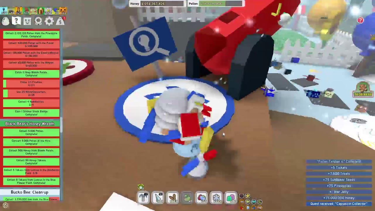 Roblox bee swarm Simulator (grinding for honeycomb belt)