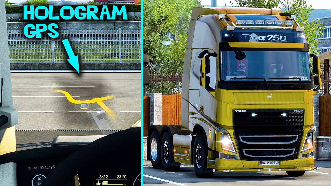 ETS2 1.43 MODS 4K | Hologram GPS Display Mod For Euro Truck Simulator 2 1.43