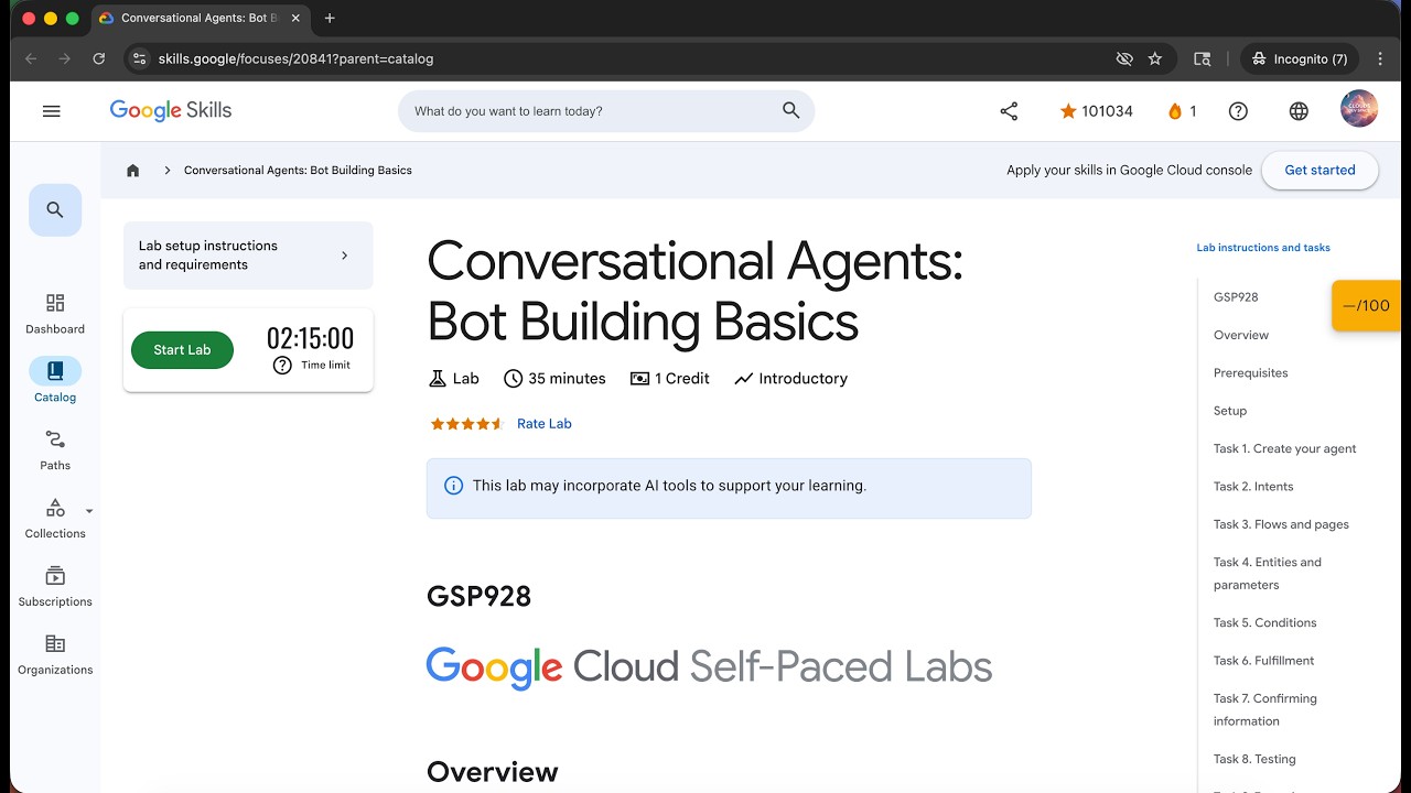 Conversational Agents: Bot Building Basics | GSP928