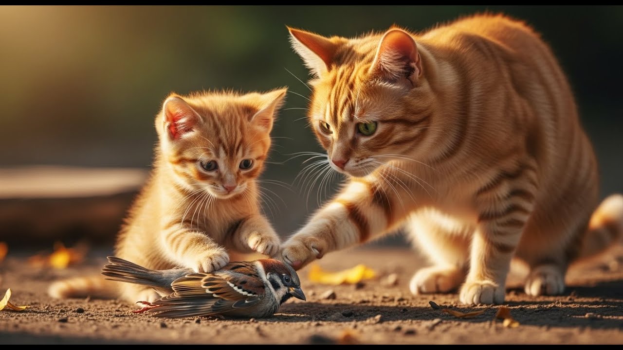 Mama Cat Trims Fur on the Farm and Makes Tiger Hat For Kittens At Home🐾🎩🐯