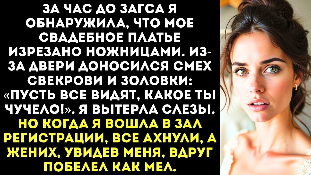 «В рванье пойдёшь, нищенка!» — за час до свадьбы свекровь с золовкой изрезали моё платье