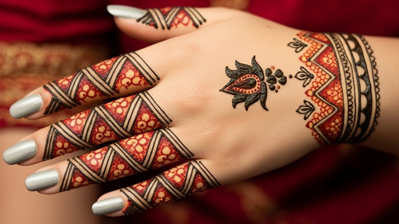 Stylish Zigzag Mehndi Design ✨| Modern Back Hand Henna for Festivals | Latest Mehndi Design