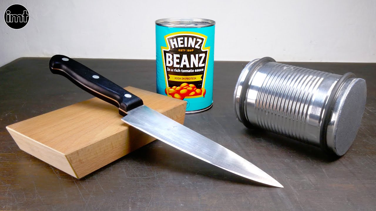 How to sharpen a knife with a can of beans