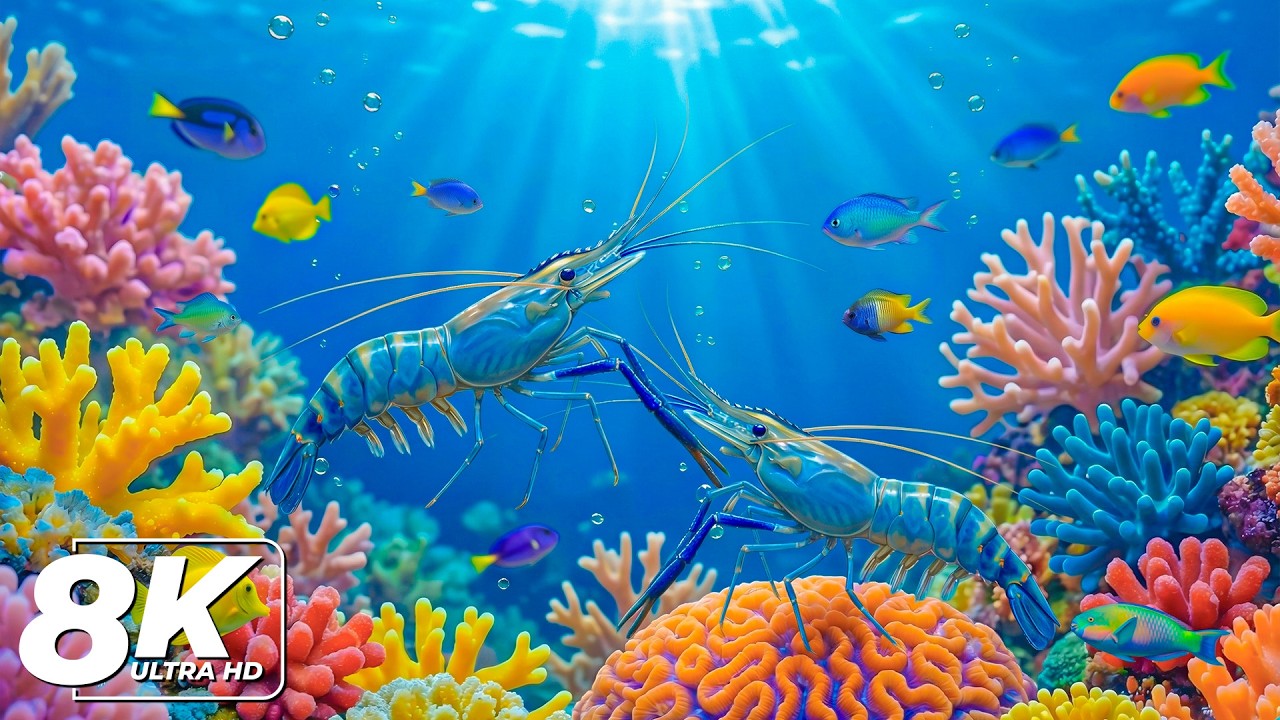 Aquarium 8K ULTRA HD 🐬 Beautiful Ocean World with Soft Ambient Music