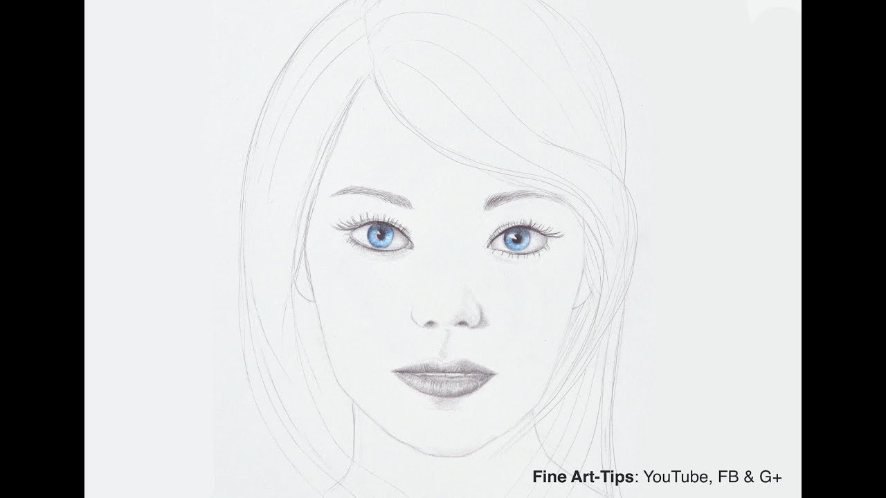 How to Draw Emma Stone - Minimalistic Portrait