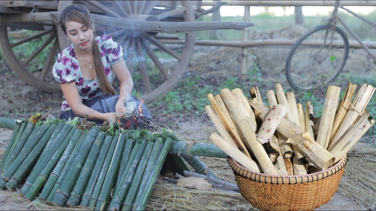How to grilled bamboo sticky rice cake in my homeland - Polin lifestyle