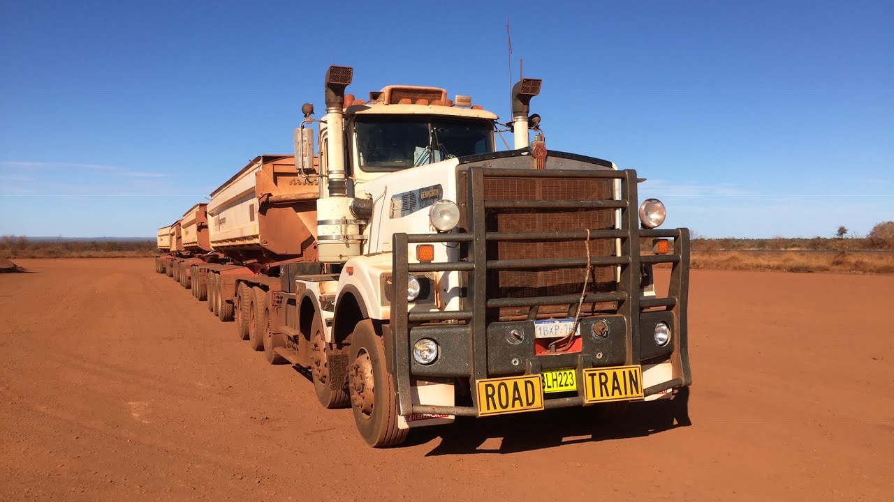 Massive roadtrains in Australia's North-West, and the 90 Mile Straight !
