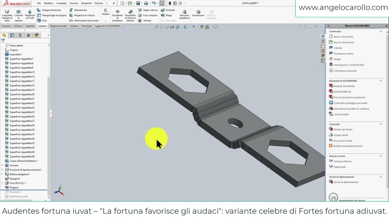 SolidWorks : gestione lamiere importate !