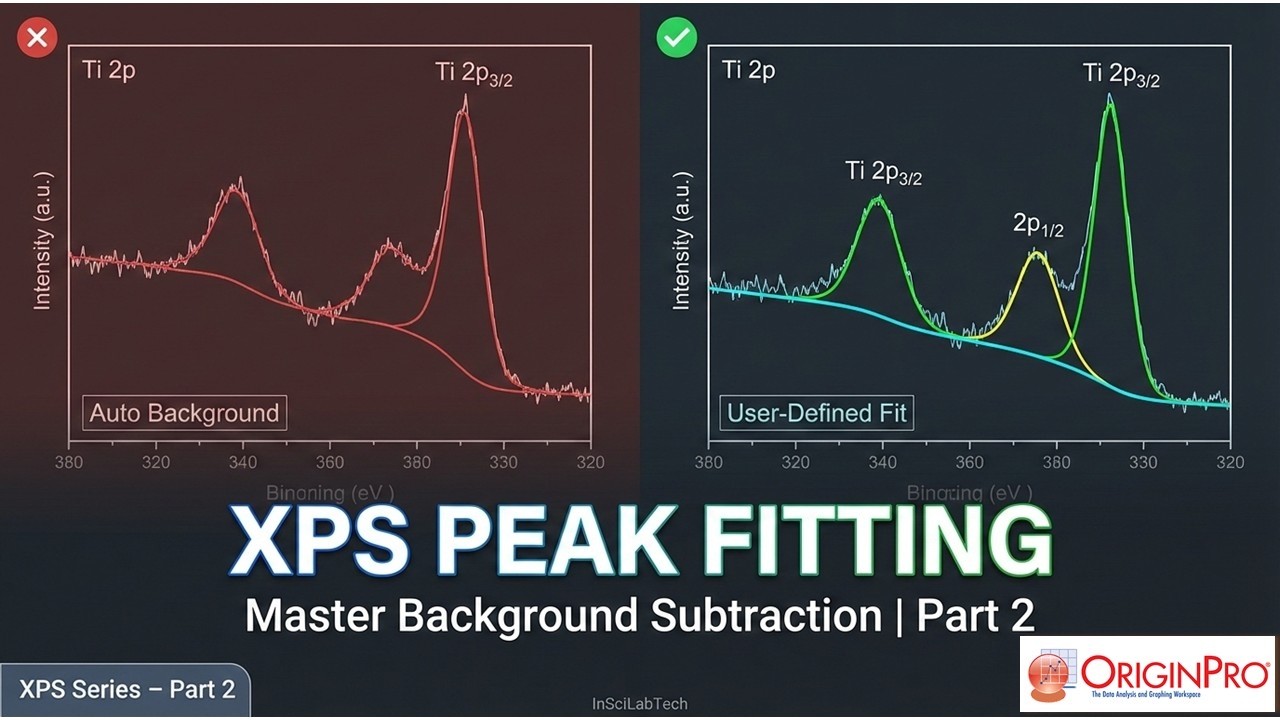 XPS Peak Fitting in OriginPro | Part 2 | Calibration & Background Subtraction