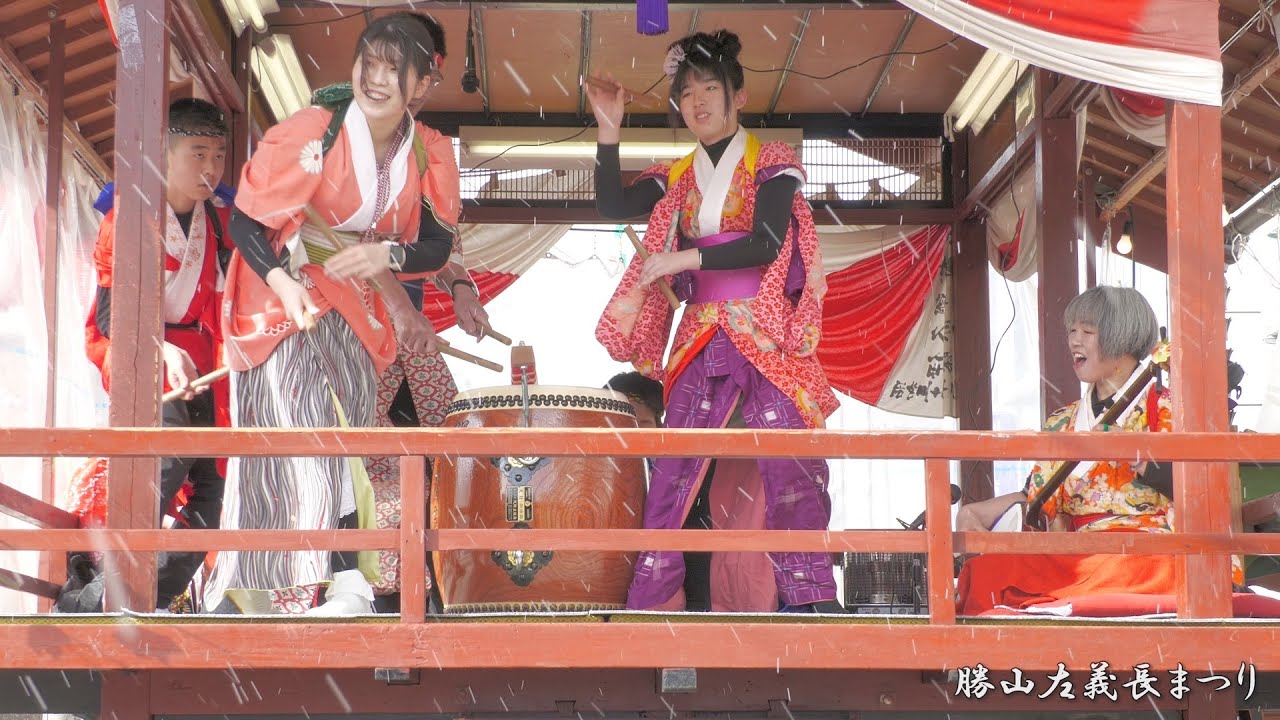 勝山左義長まつり 上後区 初日 雪の降る中 2023年 / 福井県勝山市