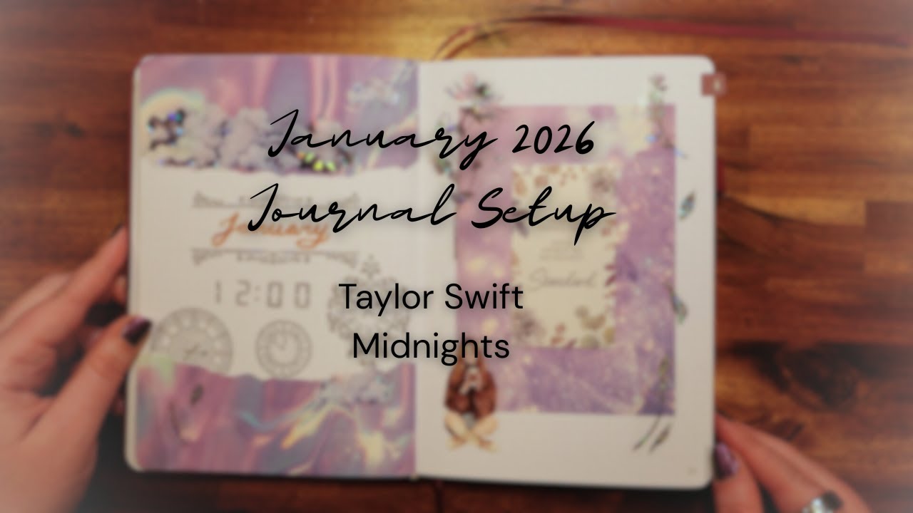 January 2026 Bullet Journal Setup: Taylor Swift Midnights
