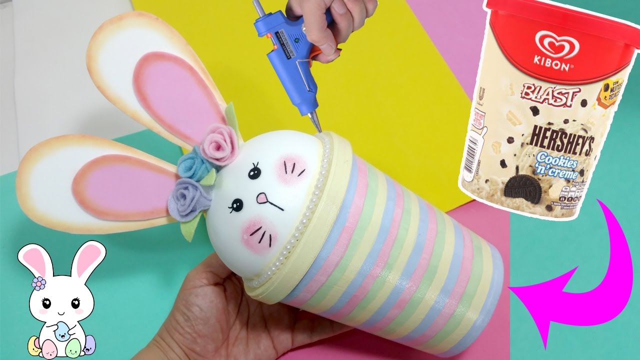 Pote de Sorvete Decorado -  Amigo de Páscoa DIY - Segredos de Aline