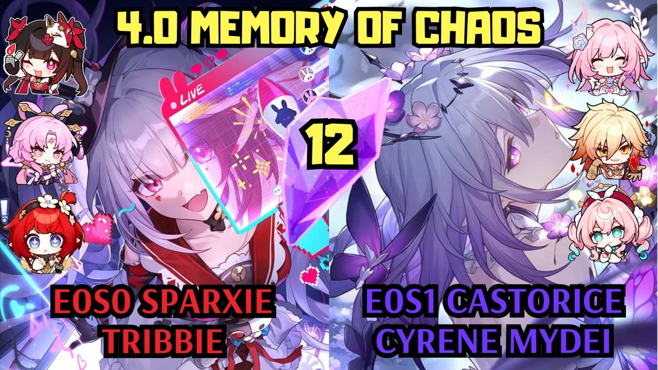 E0 Sparxie Tribbie & E0 Castorice Mydei Cyrene | 4.0 Memory of Chaos 12 | Honkai Star Rail