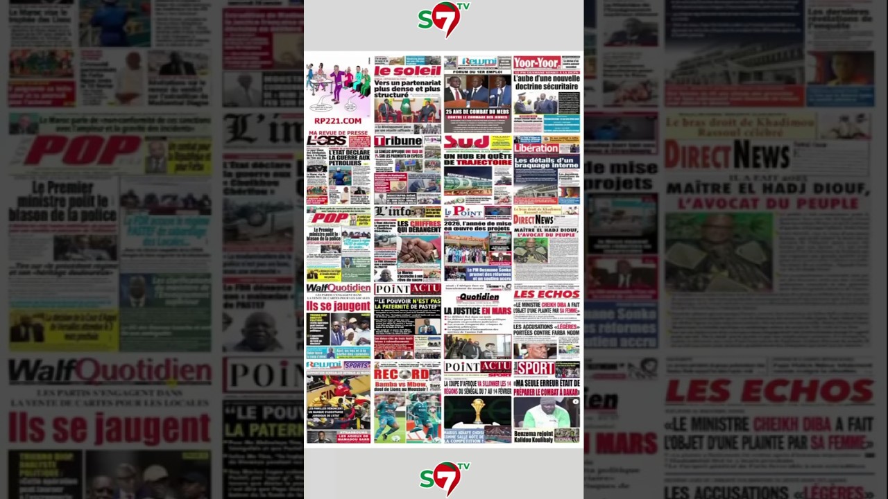 Revue de presse du mercredi 04 fevrier 2026 #revuedepresse #senegal #actualit&eacute;ss&eacute;n&eacute;gal