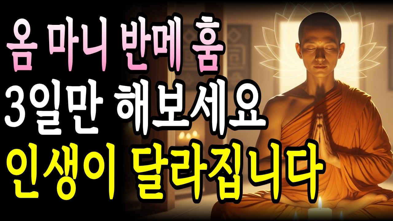 단 3일, 마음이 달라집니다 | 옴마니반메흠 3단 루틴 ㅣ부처님 말씀ㅣ불교 명언