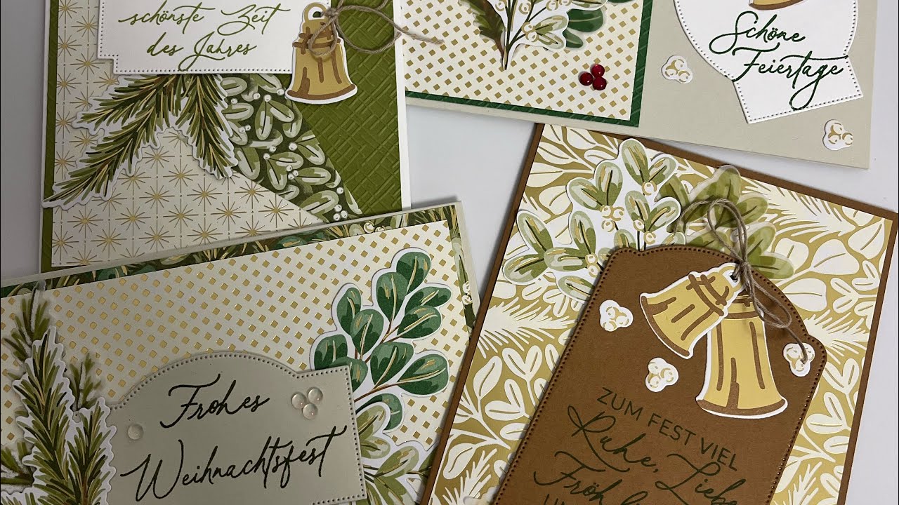 🎄 #WeihnachtlicherKartenkurs #Weihnachtsworte #GoldenGreenery  #Card #Weihnachtskarte #stampinup 🎄