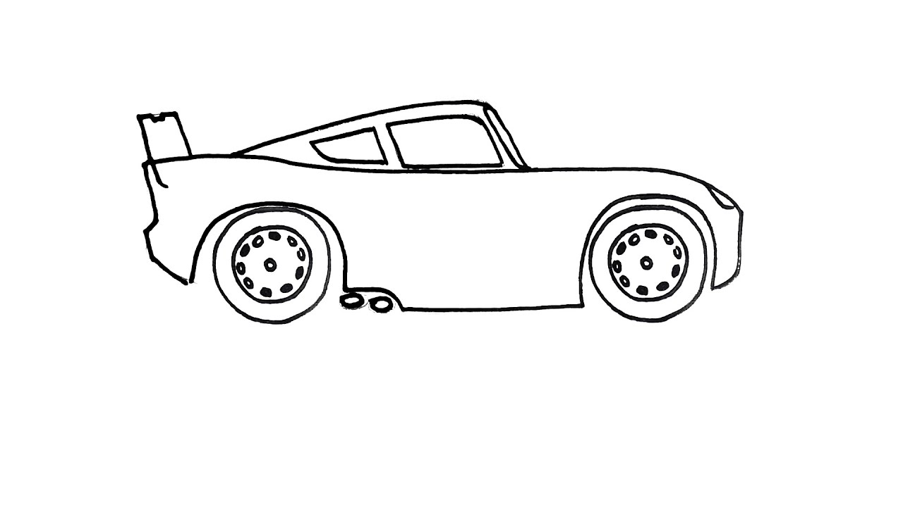 Şimşek Mcqueen, araba çizimi kolay - EASY CAR DRAWING