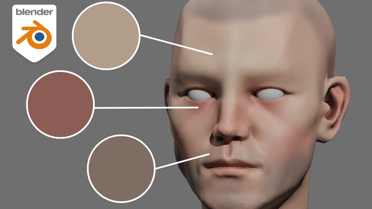How to paint skin tones - Blender sculpting tutorial - Paint tool