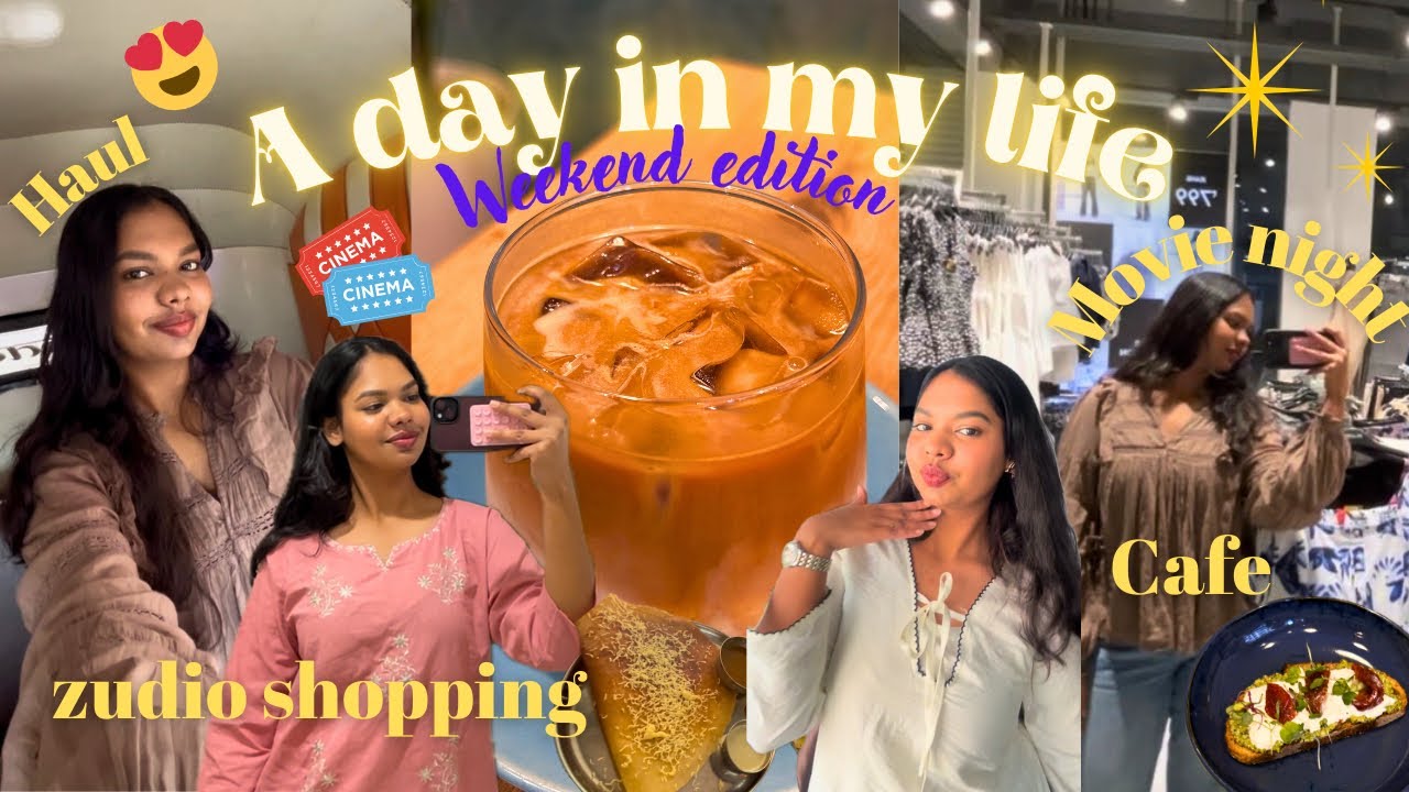 Aesthetic weekend vlog 🌷| Zudio shopping haul & movie night | A day in my life 🛍️🍿 #aesthetic 