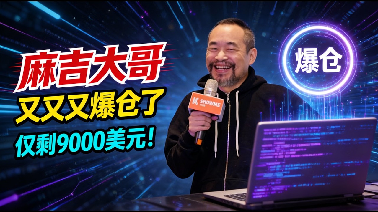 麻吉大哥又又又又爆仓了！仅剩9000美元！中东冲突爆发！麻吉大哥连续爆仓！
