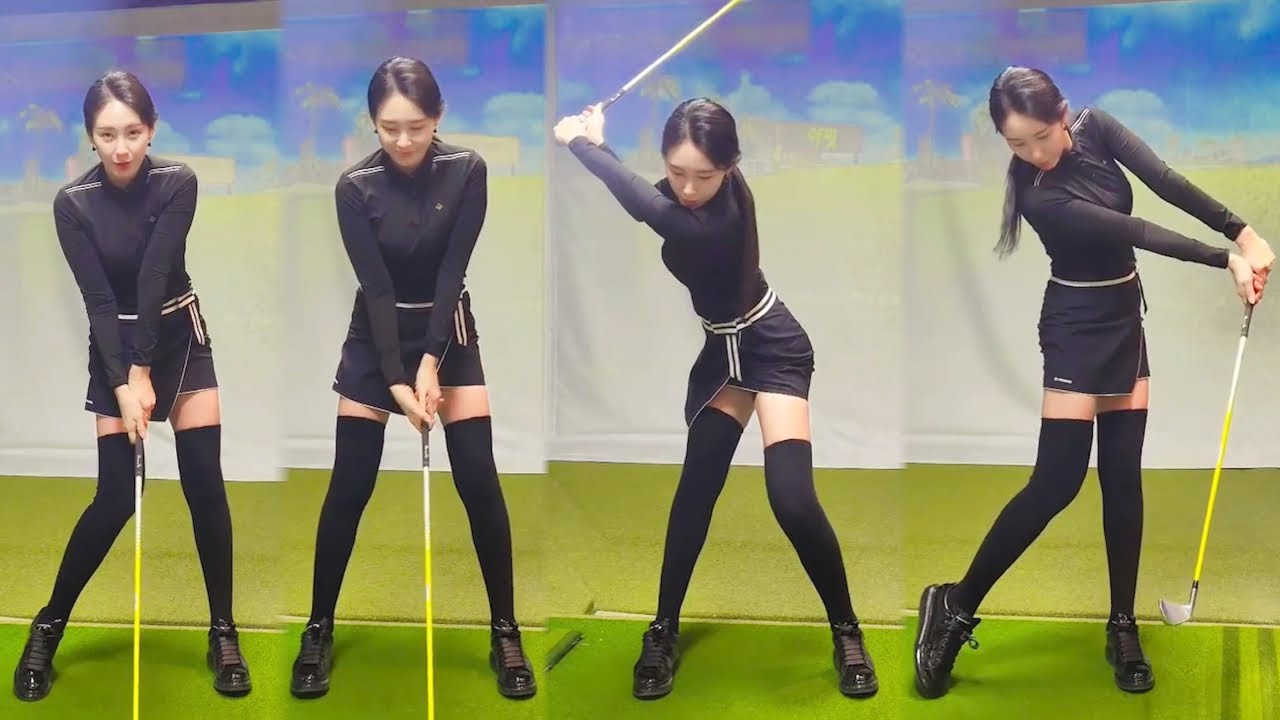 부산골프레슨은 KLPGA 프로 허은지 미녀골퍼 에게!! 허은지 프로의 골프기초스윙!!