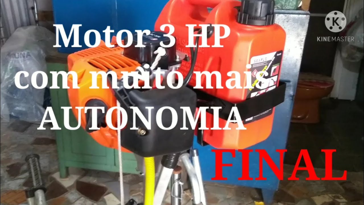 Motor 3 HP com tanque de combustível de 5 litros. aumentando a autonomia. final.