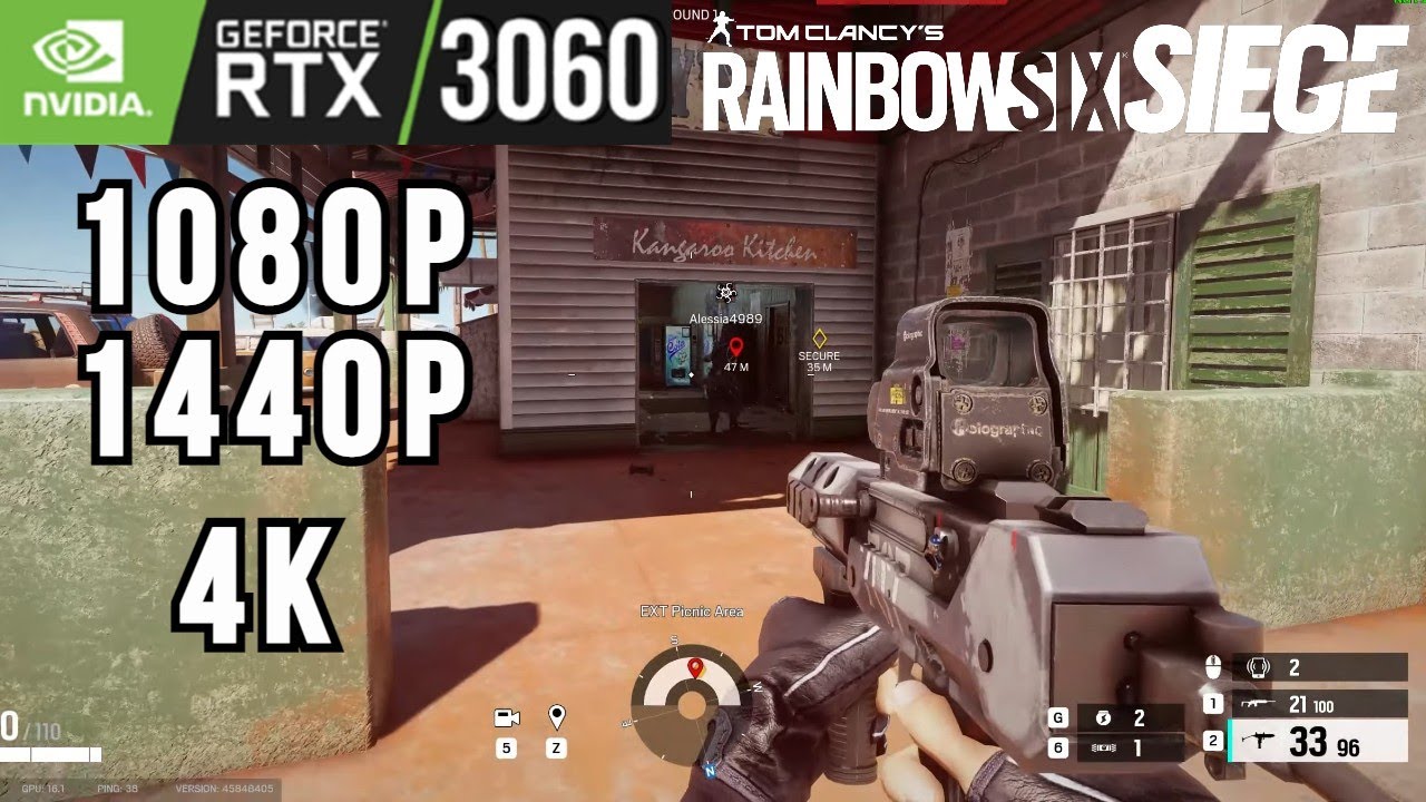 Rainbow Six: Siege | RTX 3060 1080p, 1440p , 4K Ultra HD Texture | PC Performance Test