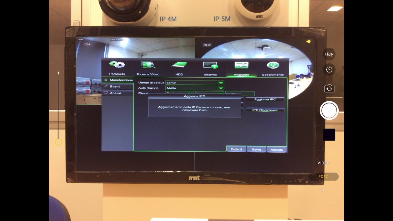 Urmet Tvcc IP NVR POE Telecamere collegate direttamente all' NVR
