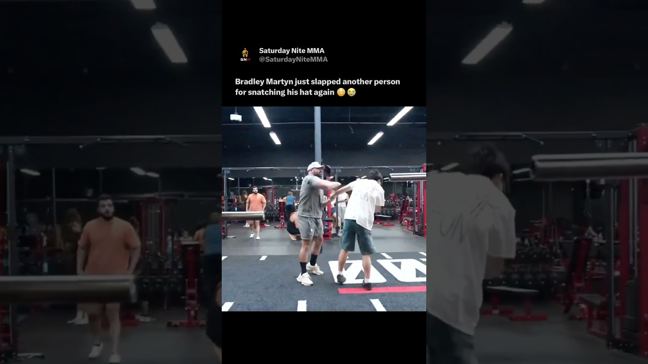 Bradley Martyn just SLAPPED another person for snatching his hat 😳. #ufc #bradleymartyn
