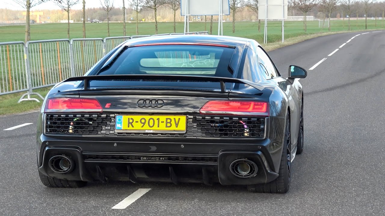 Audi R8 V10 Performance with Custom Titanium Exhaust - LOUD Accelerations, Downshifts, Fly-By's!