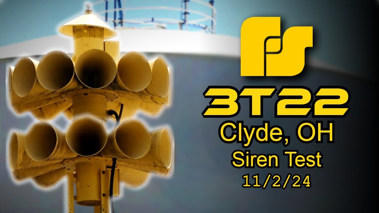High Pitched 3T22 Siren Test - Attack - Clyde, OH