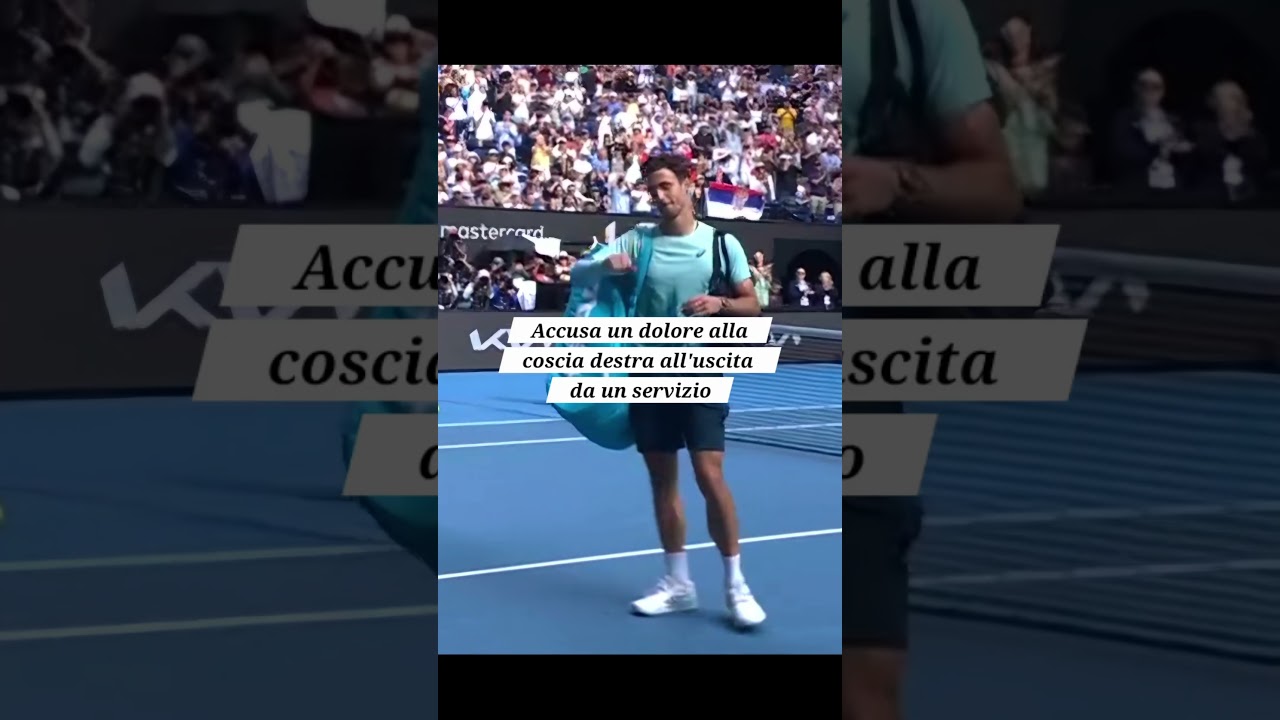 Sfortunato Musetti: costretto al ritiro avanti 2 a 0 su Djokovic #reels #news #tennis #sports #ao