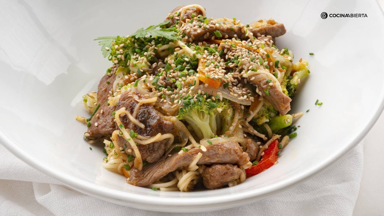 Lo Mein de ternera, una receta china sencilla sabrosa con Joseba Arguiñano