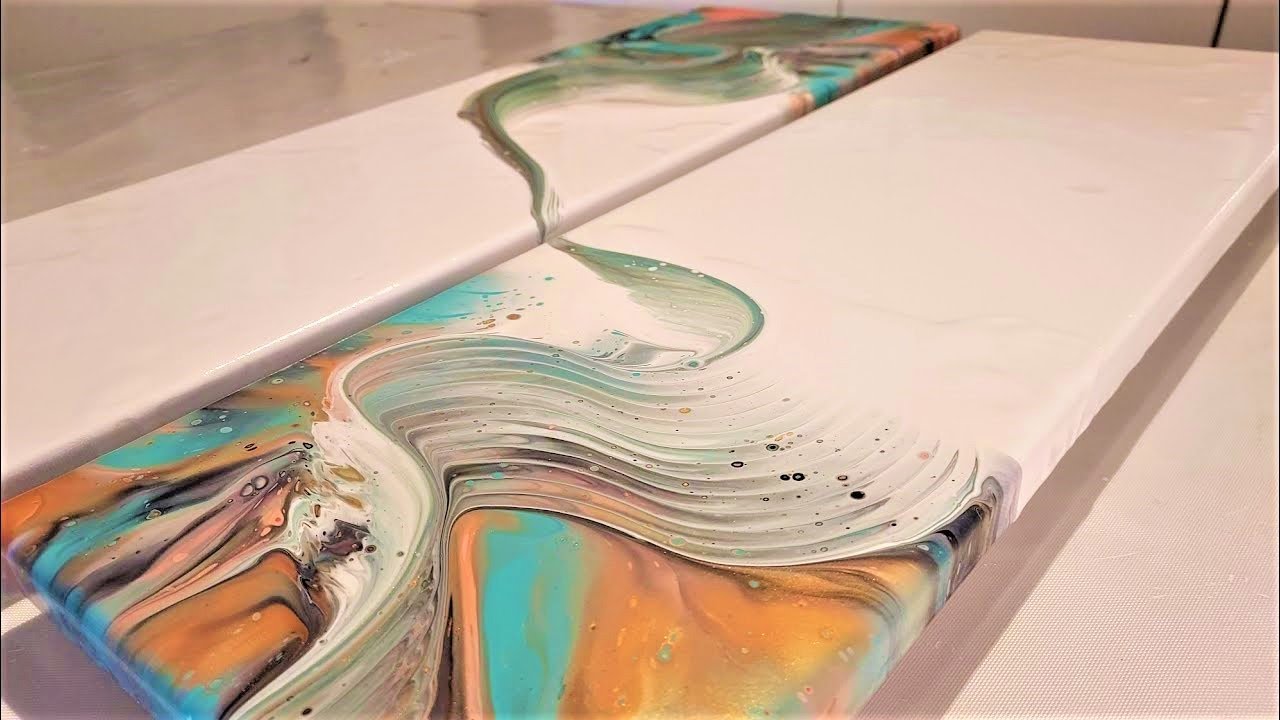 Diptych Chaos Dutch Pour using a Catalyst Wedge