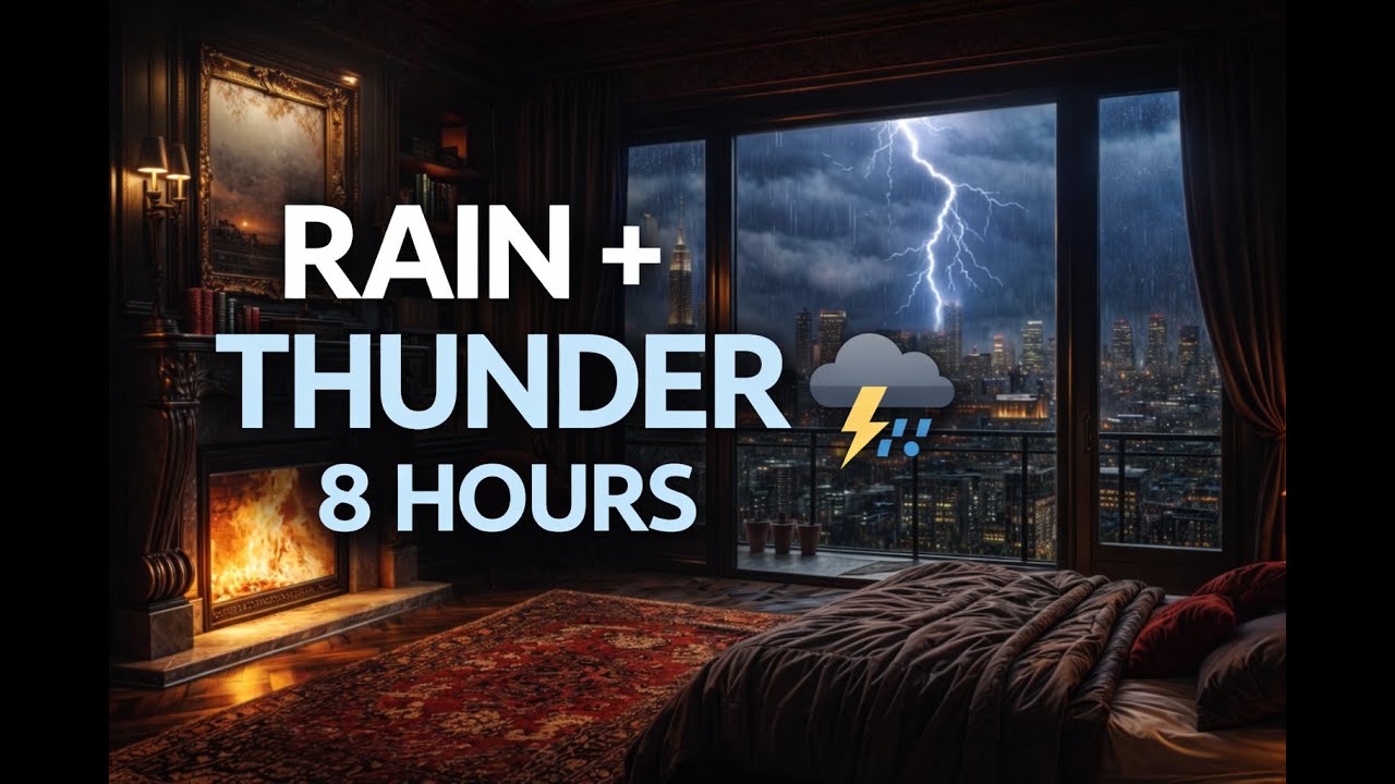 Rain and Thunder for Deep Sleep 🌙 8 Hours | Relaxing Night Sounds