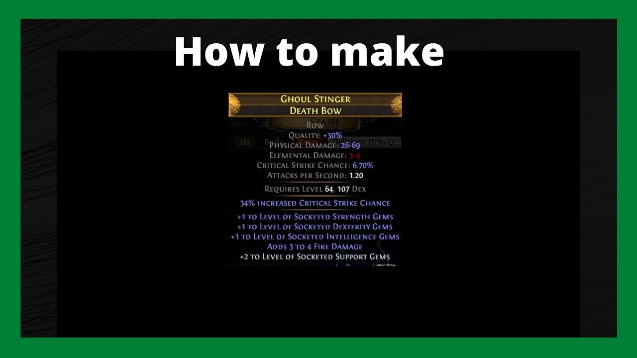 Crafting with an Item Level 1 Bow - Path of Exile