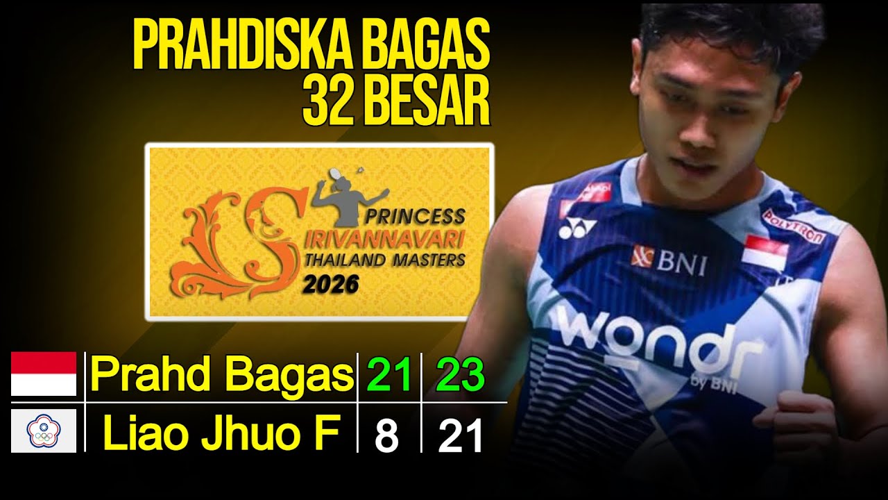 Prahdiska Bagas v Liao JF (Tpe) R32 Thailand Masters 2026 BWF S300 | Live Badminton Reaction + Score