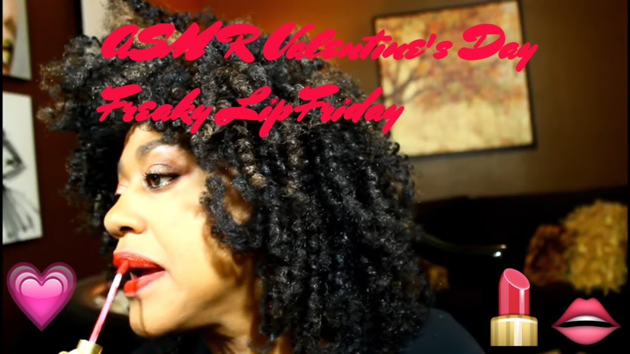 ASMR Valentine Freaky Lip Friday 💄💗 Triggers Whispering mouth sounds crinkling candy eating
