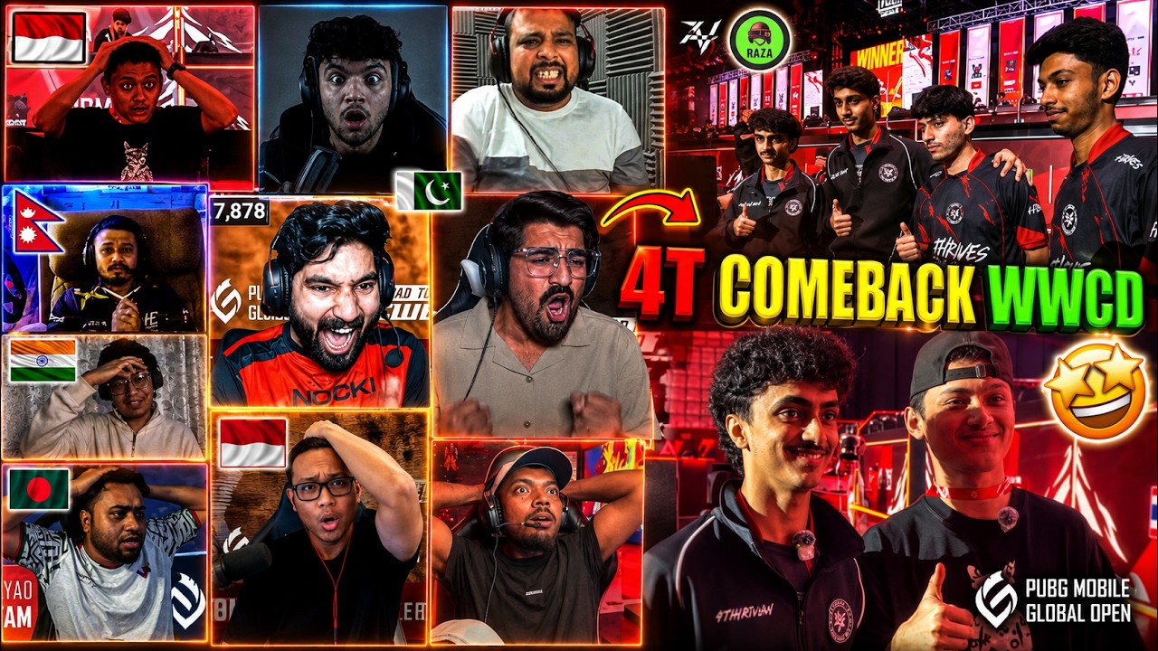 😭 4THRIVES COMEBACK WWCD 💚 PMGO FINALS STREAMERS REACTION FT. SNAX AYOGI 3WOLF BLADE
