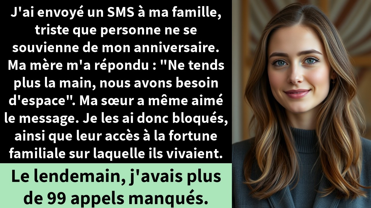 J'ai envoyé un SMS à ma famille, triste que personne ne se souvienne de mon anniversaire.