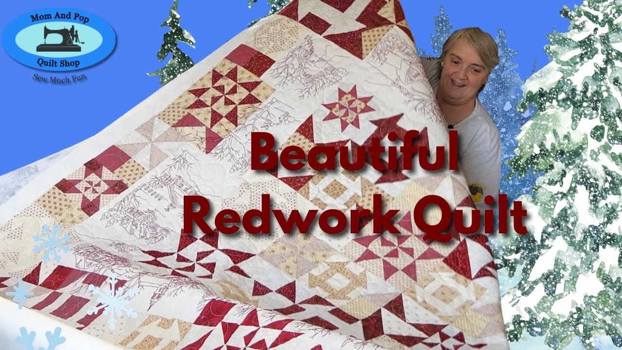 Beautiful Redwork Quilt
