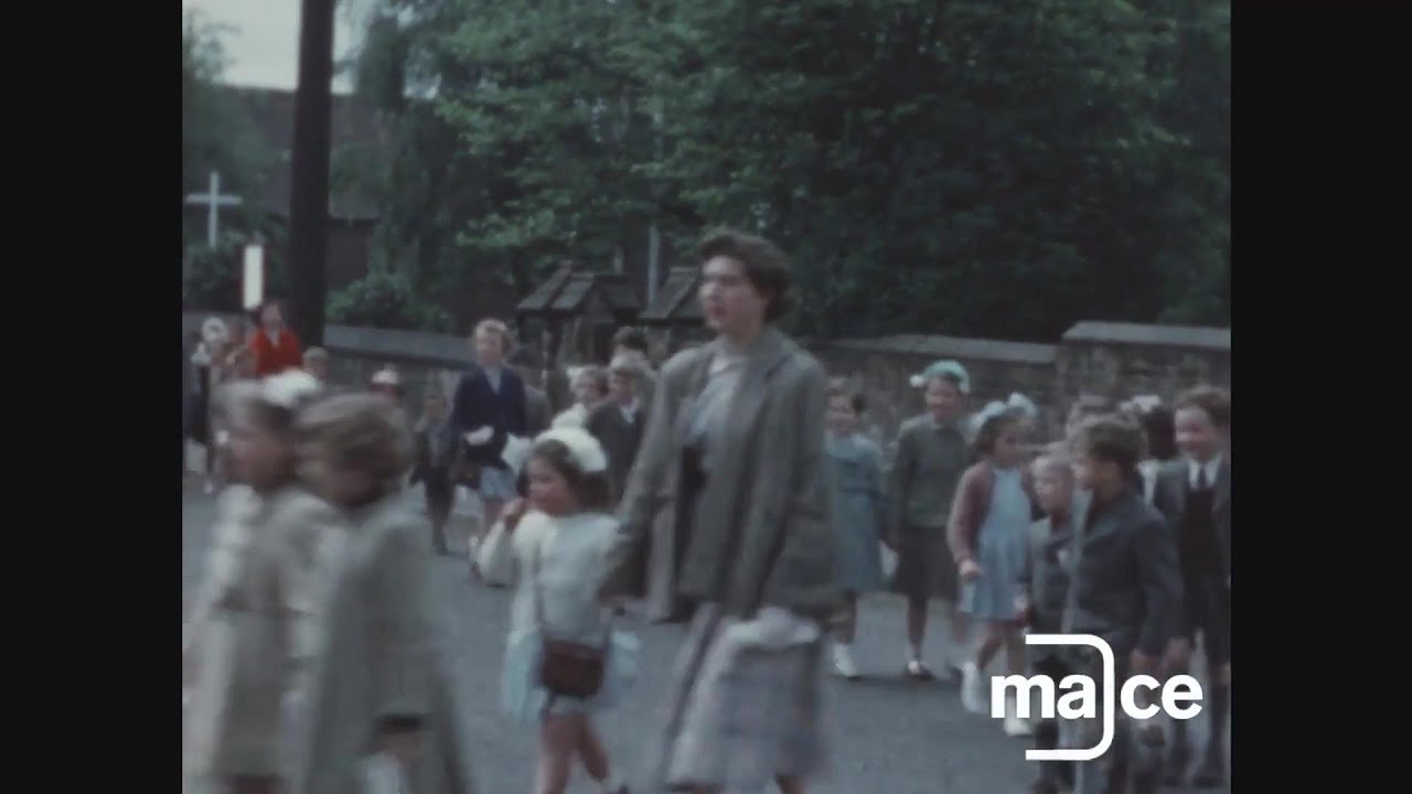 1950s Somercotes near Alfreton Parish Church Procession.