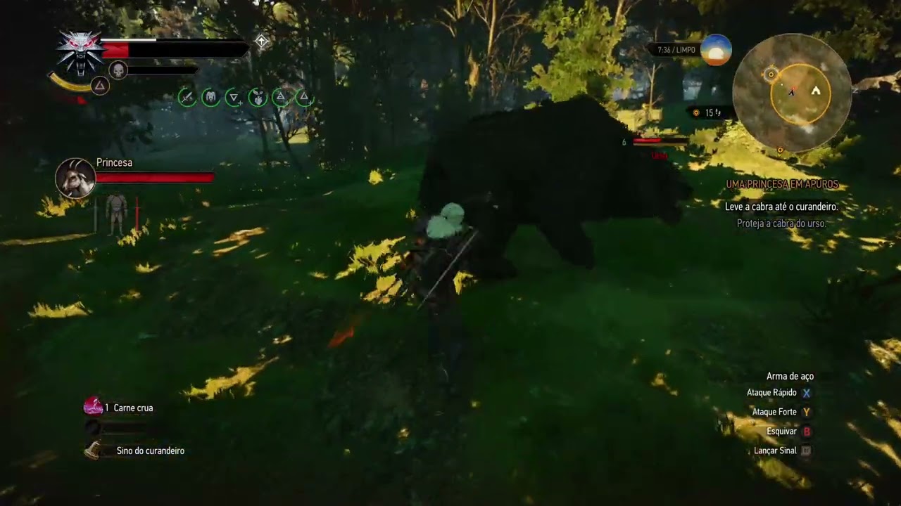 Bruxo Vs Urso - The Witcher 3: Wild Hunt - Gameplay Xbox One S