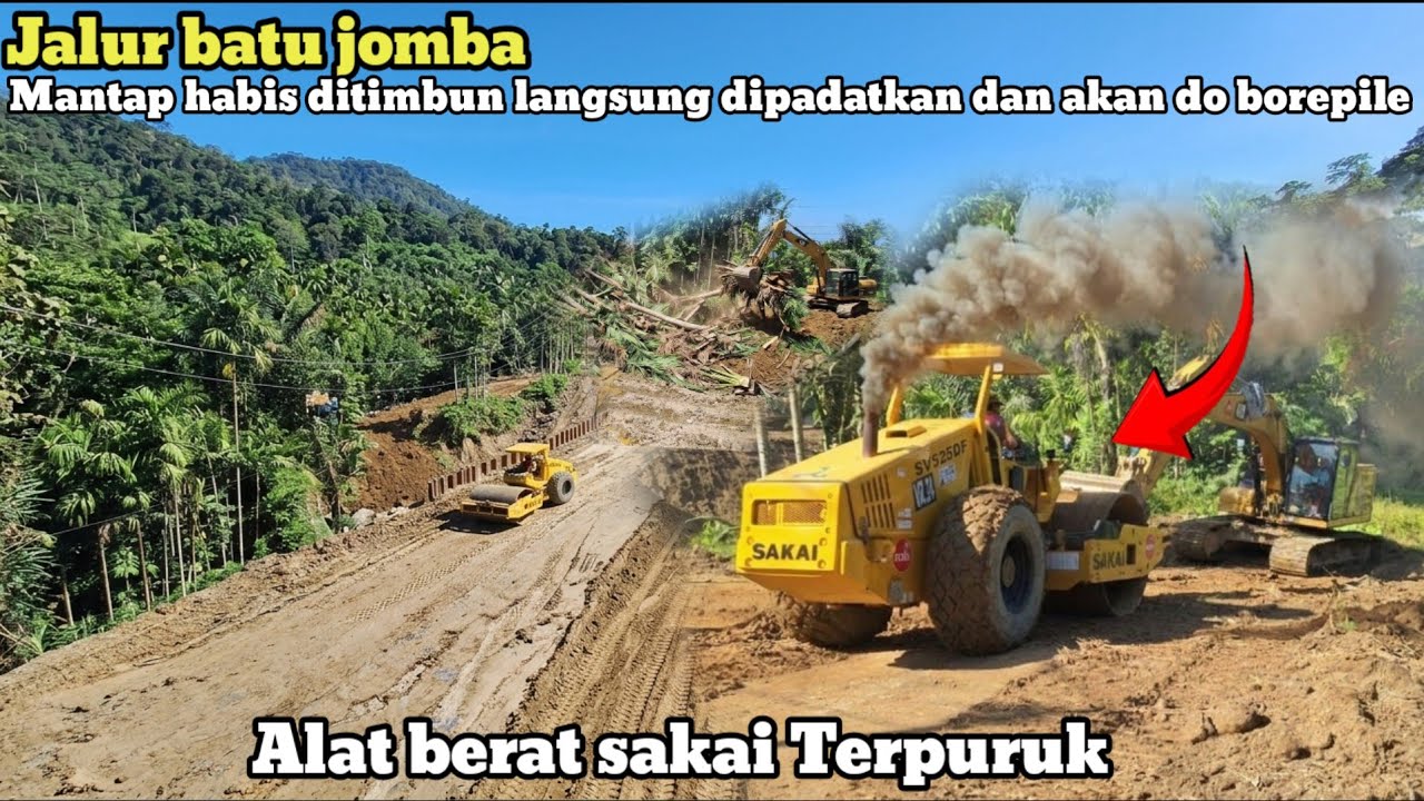 Jalur batu jomba‼️Mantap habis ditimbun langsung dipadatkan dan akan di borepile 