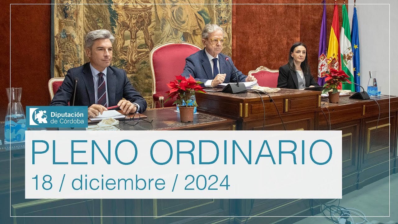 Pleno ordinario de la Diputación de Córdoba | 18 diciembre 2024