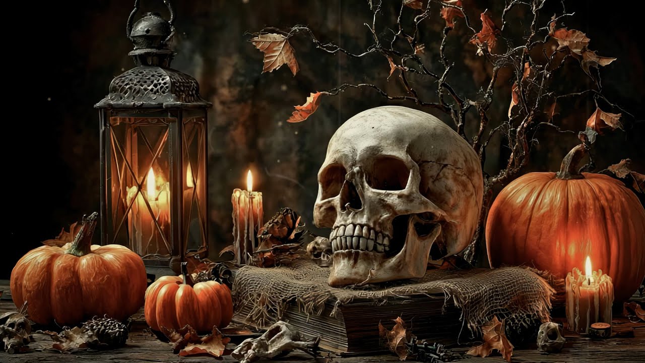 ℌ𝔞𝔩𝔩𝔬𝔴𝔢𝔢𝔫 𝔇𝔢𝔞𝔱𝔥 𝔙𝔦𝔟𝔢 ~ Whispers of an Enchanted Autumn Night Dark Academia and Timeless Serenity
