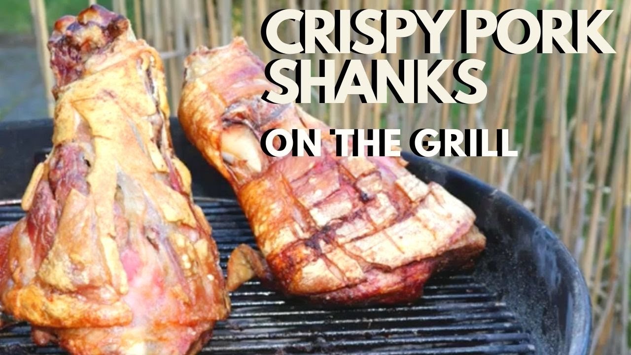Pork Shanks / Knuckles Grilled on Barbecue (Weber Charcoal) - Recipe # 115